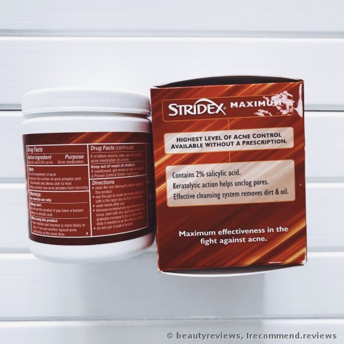 Stridex Daily Care Acne Pads Maximum Strength Alcohol Free 