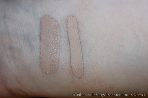 The shade 10 Fair Neutral after application and after a while 