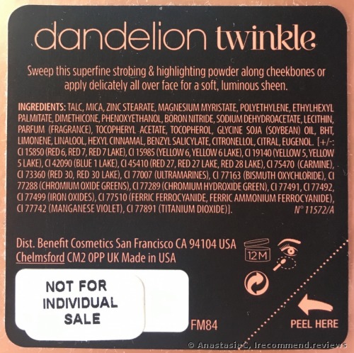 Benefit Dandelion Twinkle Powder Highlighter