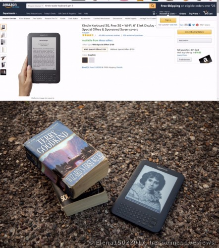 Kindle Amazon Keyboard, Wi-Fi, 6" E Ink Display E-Reader