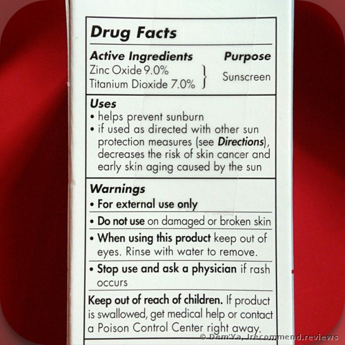 Active ingredients and warnings
