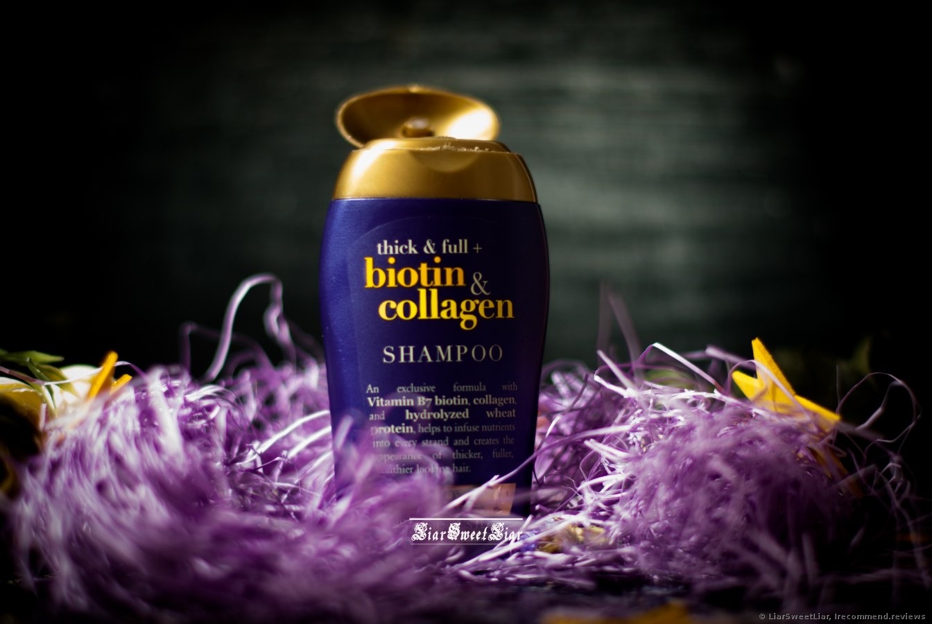 OGX Thick & Full Biotin & Collagen Shampoo - «Don't expect stunning volume to hair roots. But in general the OGX Thick & Full Biotin & Collagen is a soft