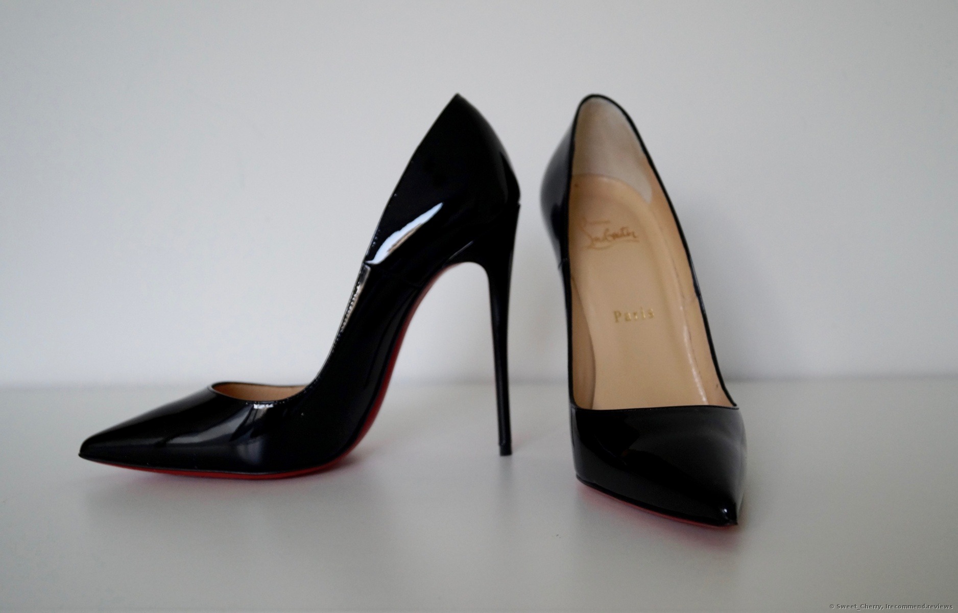 So kate patent leather heels Christian Louboutin Black size 39.5 EU in  Patent leather - 34647740
