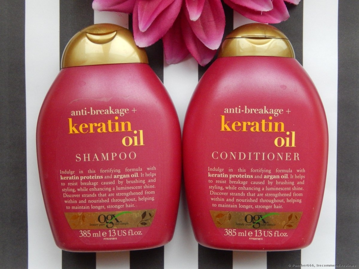 OGX Keratin Oil Shampoo Straight And Smooth Hair With OGX