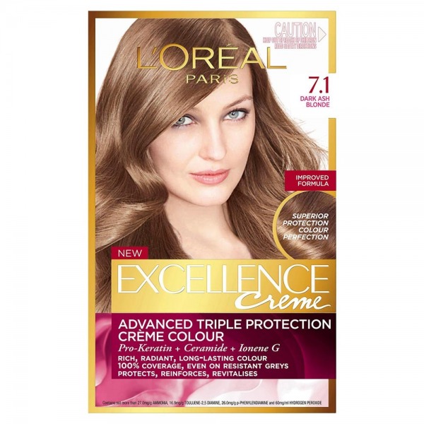 Краска для волос L'Oreal Paris Excellence, тон 7.1 Русый пепельный